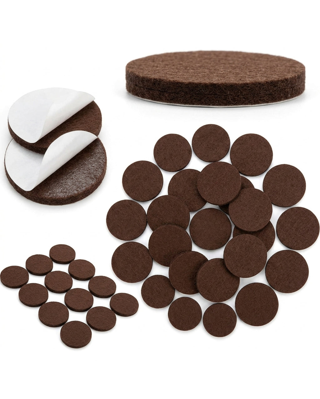 Thwkb Round Felt Furniture Pads Brown 48 Pack