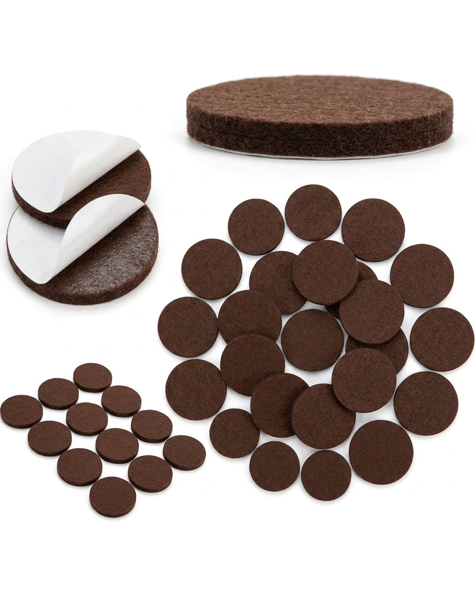 Thwkb Round Felt Furniture Pads Brown 48 Pack