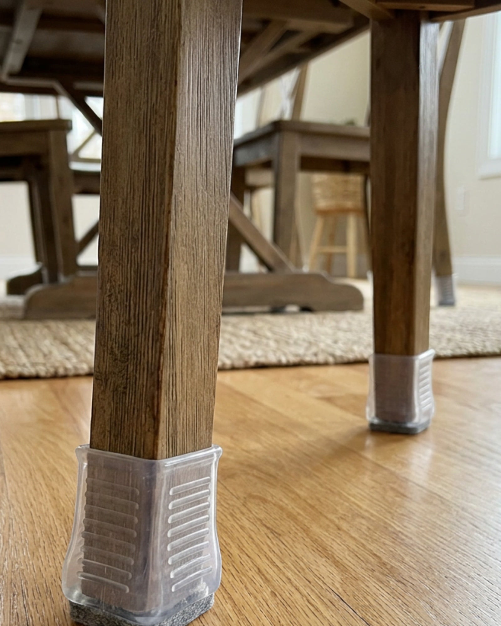 Thwkb Silicone Square Table Leg Caps Clear 16 Pack