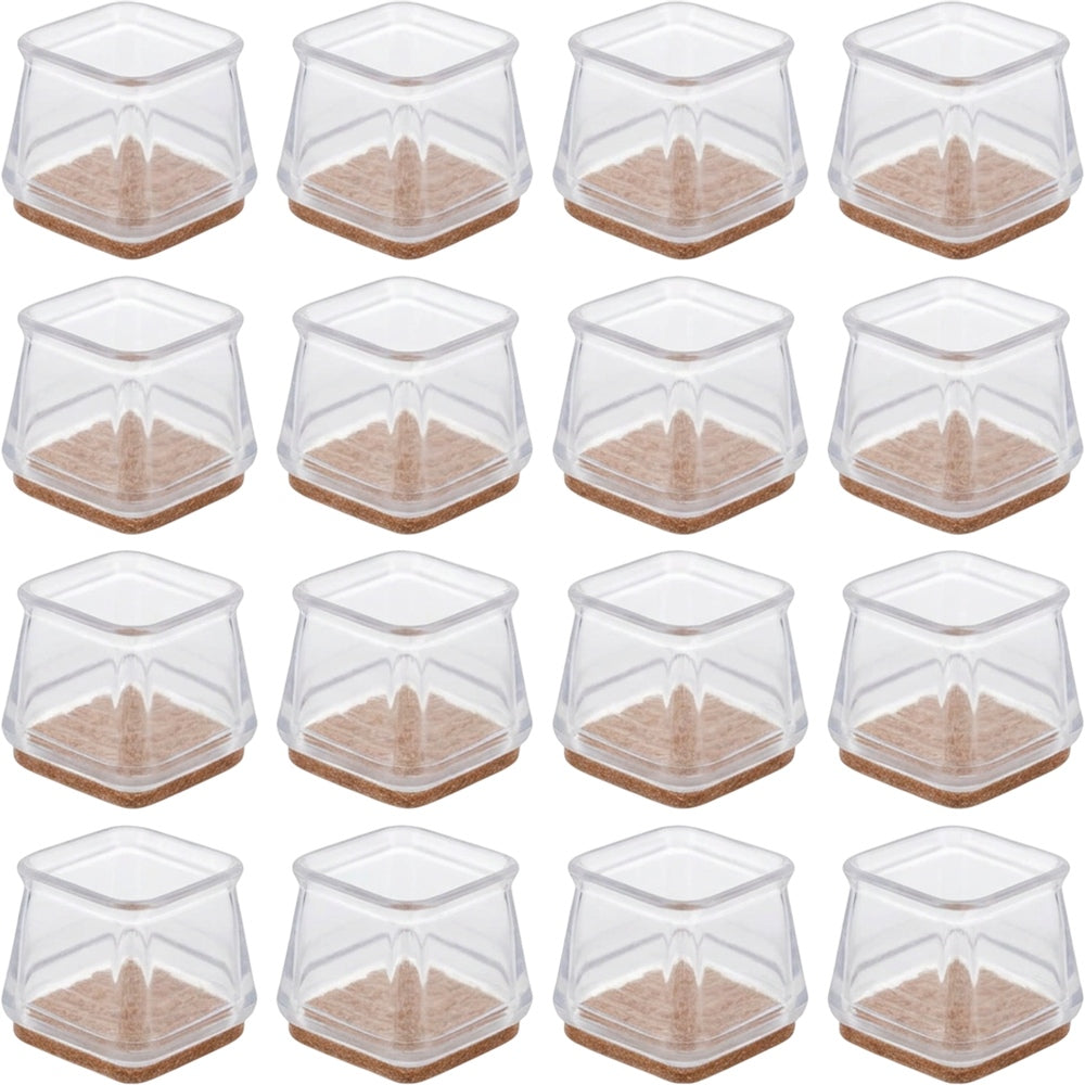 Thwkb Silicone Square Table Leg Caps Clear 16 Pack
